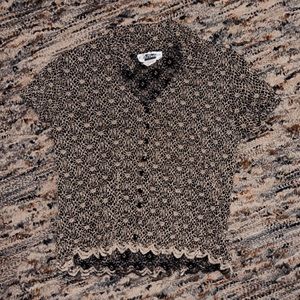 black and tan vintage top